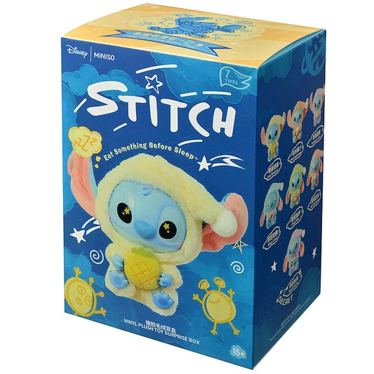 Disney Stitch Eating Something Before Sleep Plush Keychain Single Blind Box Miniso